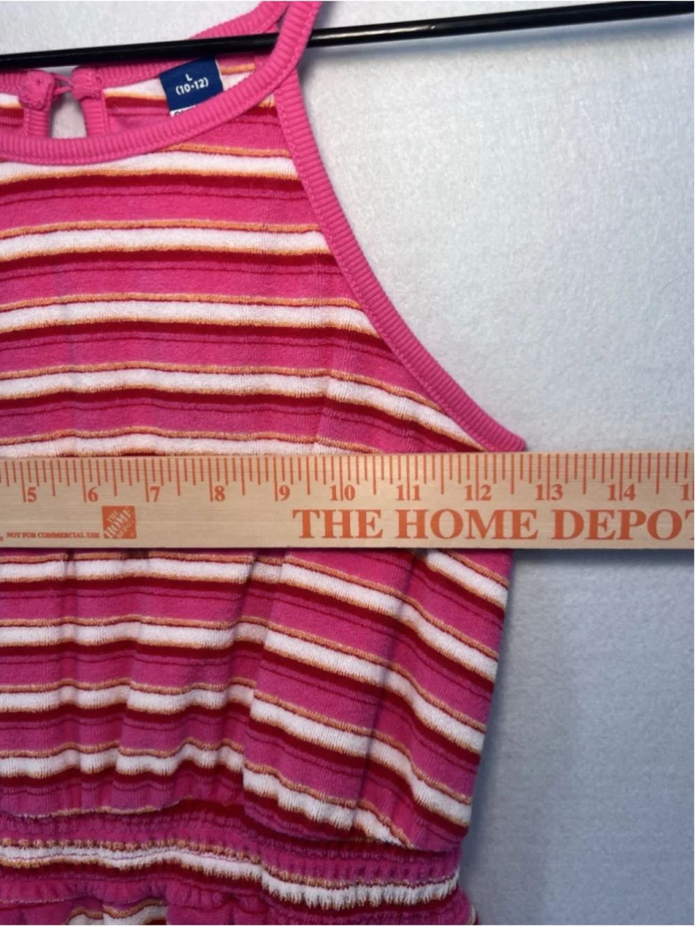 Old Navy Girls Terry Romper Shorts Pink Striped Youth Size Large 10-12 Summer